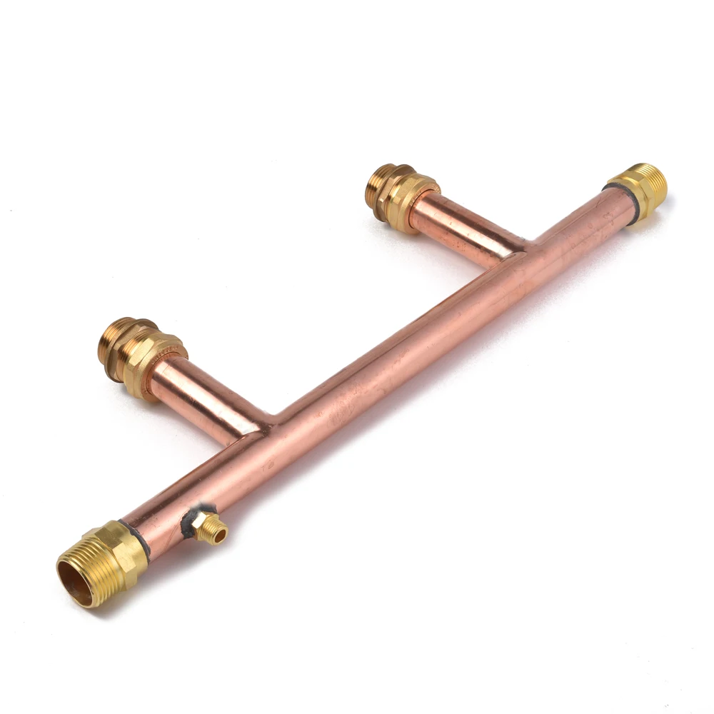 copper pipe assembly curve pipe with brass air bleed valve flare male female terminal connector G3/4 thread