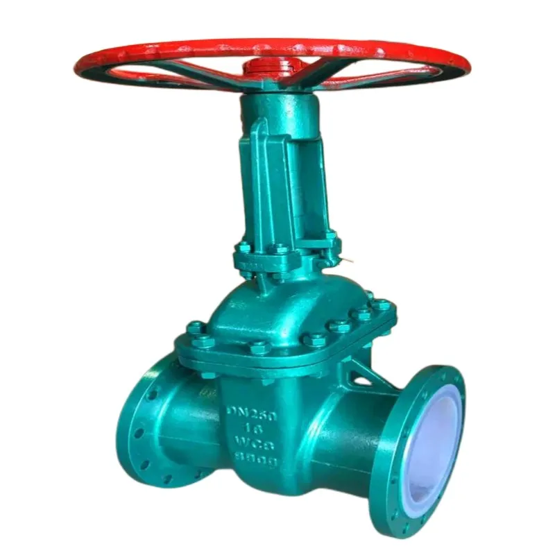 Manual Cast steel fully lined tetrafluoro flanged gate valve rising stem  Z41F46-16C Corrosion and acid and alkali resistant