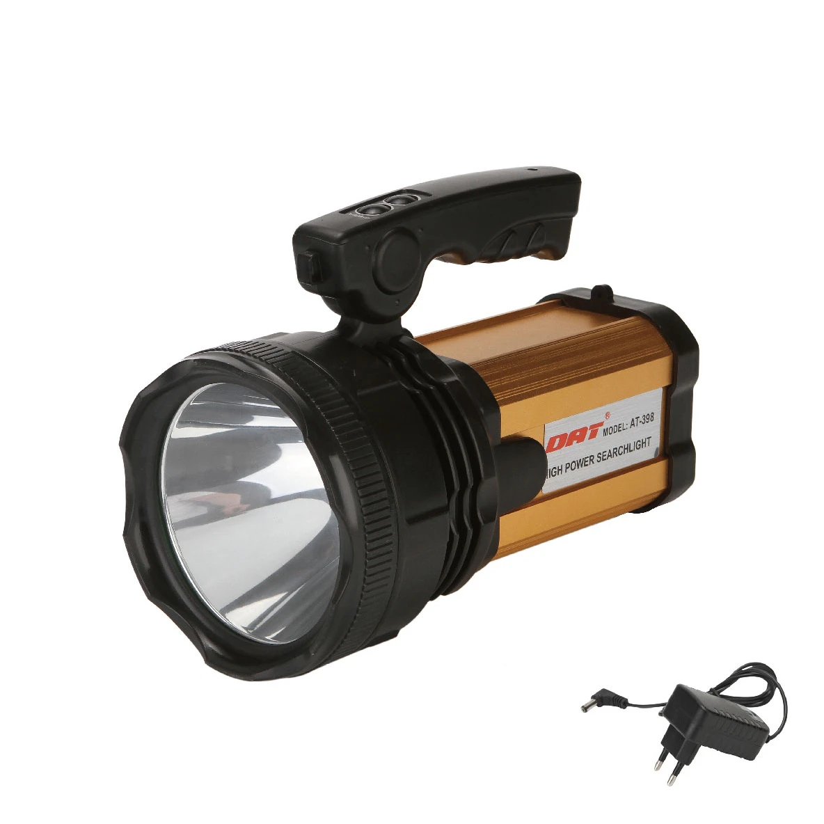 AT-398 Portable led torch light with car charger  rechargeable led searchlight with USB function outdoor 30W hunting light