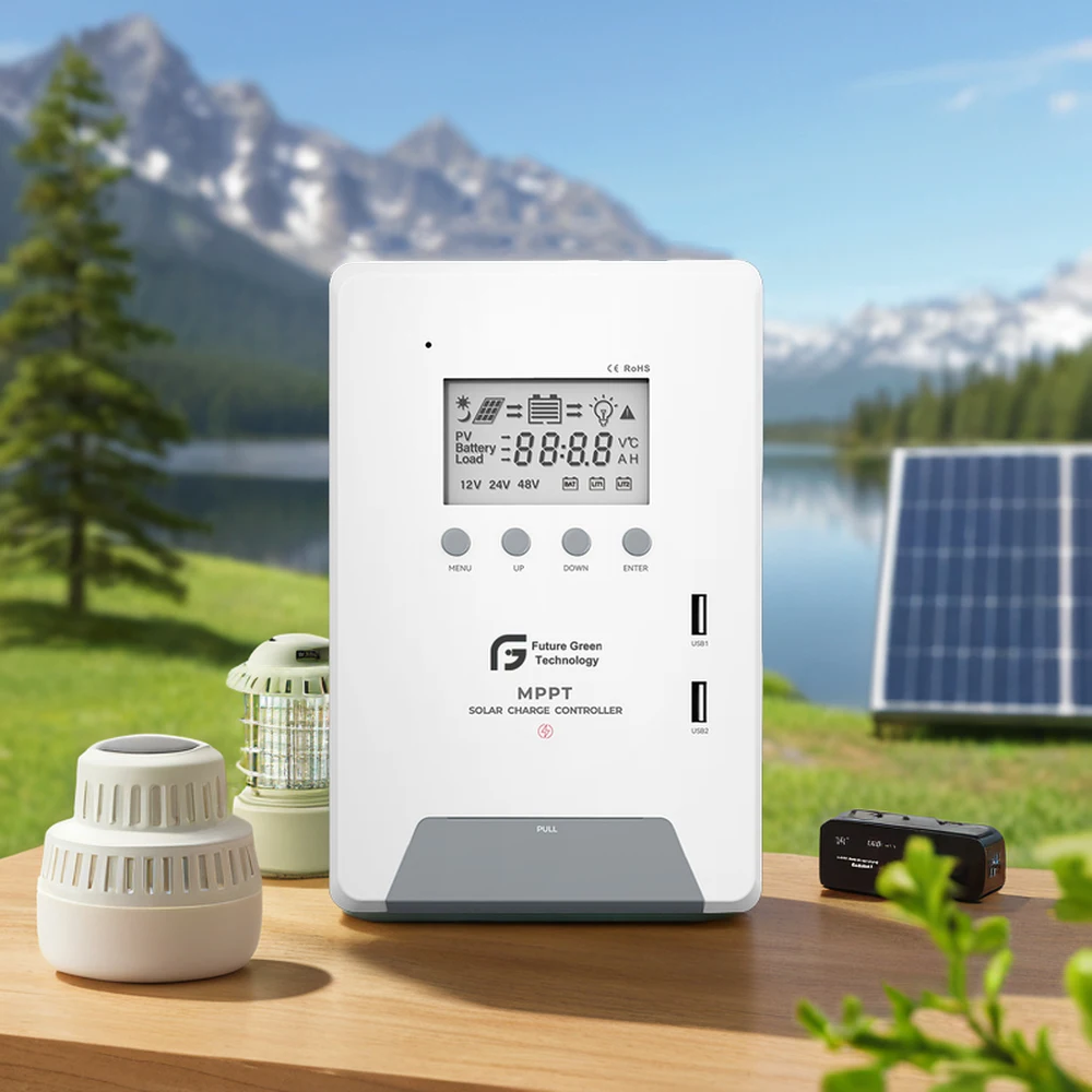 High Efficiency 30A 40A 60A MPPT Solar Char Controller 12V 24V 48V High Volta Auto-Identification for Solar Systems