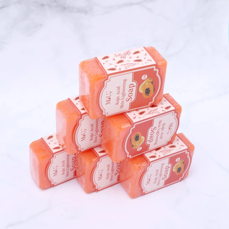 Private label Natural Orange Papaya Body care Lightening Smooth Whitening Facial Bar Kojic Acid Soap