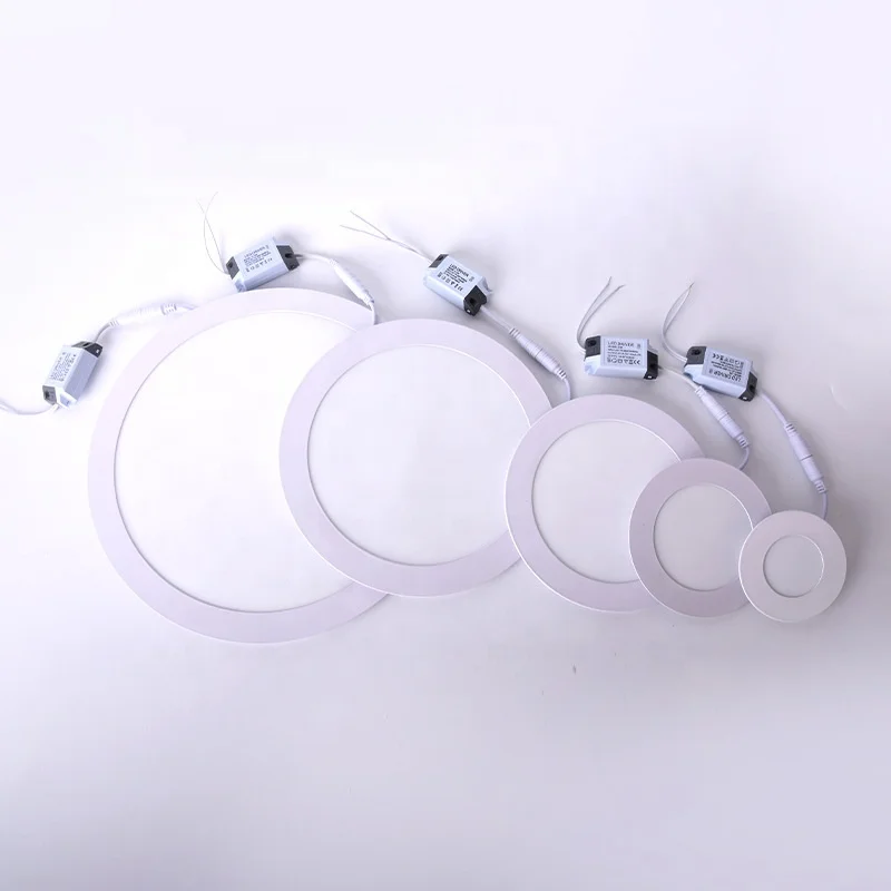 Factory Price White Indoor Round Surface Mount Recessed 3w 6W 12W 18W 24w Led Panel Light LED tube light