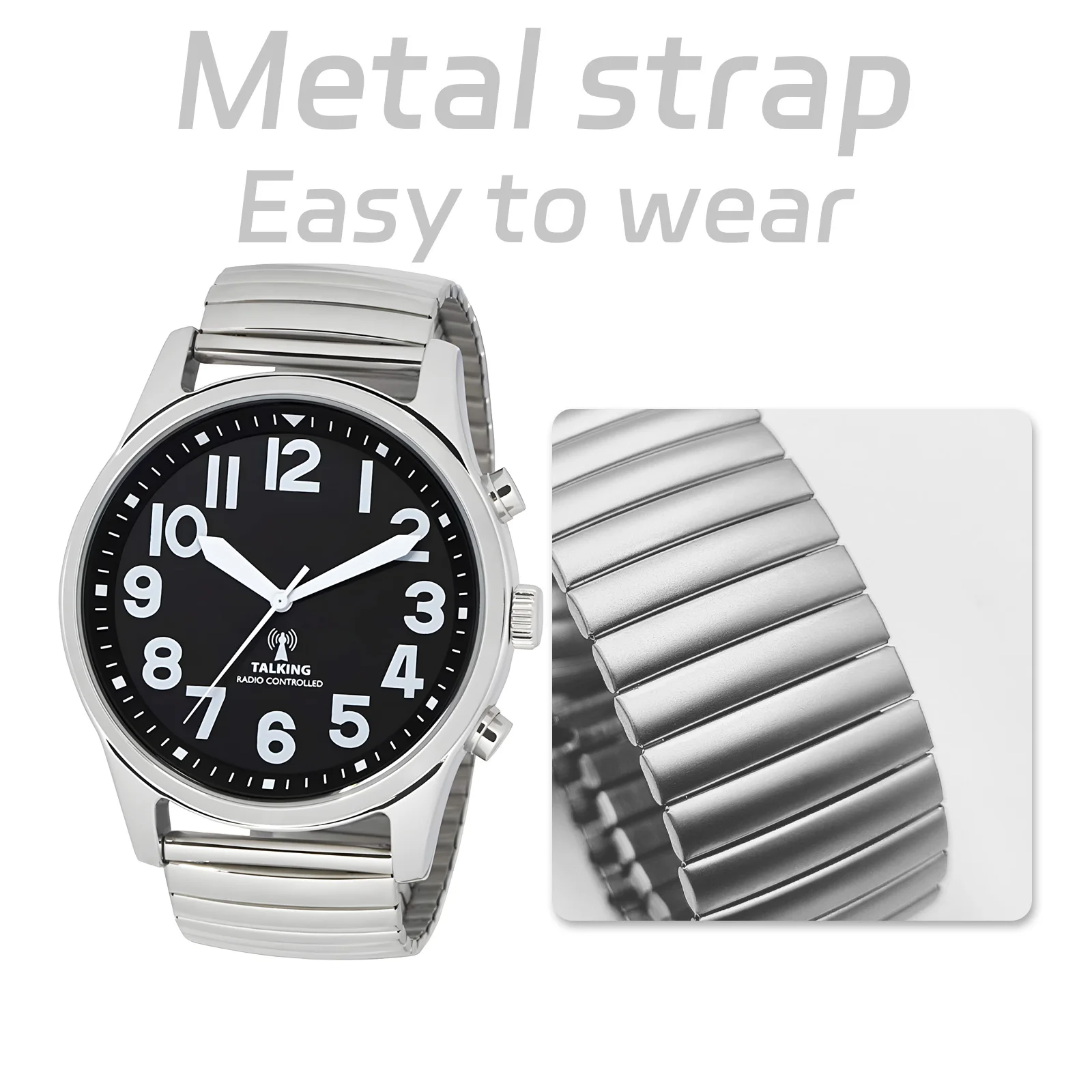 Talking Wrist Watch with Alarm Analog Hands and Digital English Talking Watch For Blind Person Visually Impaired or the Elderly