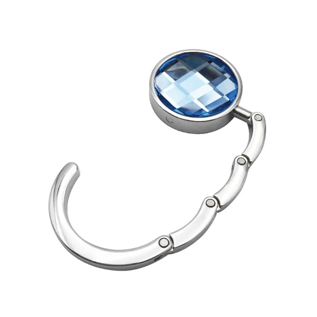 Custom Portable Bag Hook Round Handbag Holder Bag Hook Metal Foldable