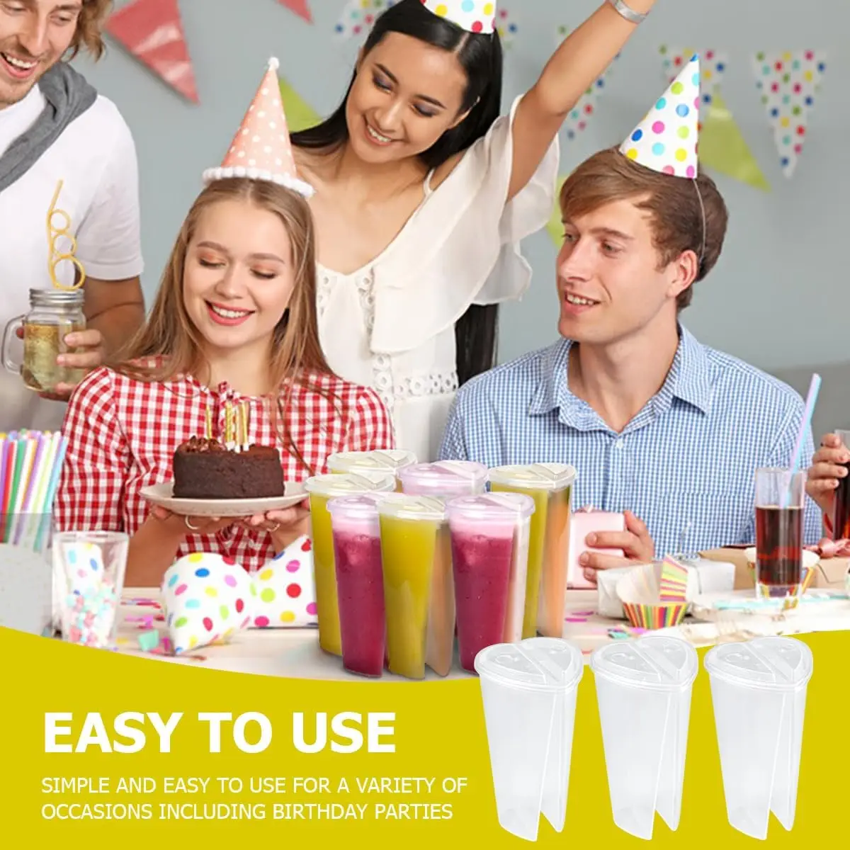 Heart-shaped Plastic Drink Cup With Lid Clear Double Enjoy Disposable Coffee Juice Plastic Cups