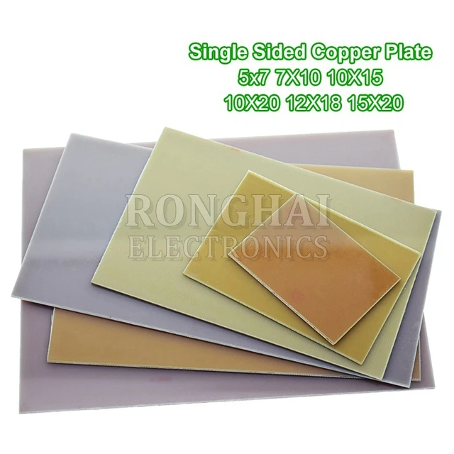 FR4 PCB 5x7 7x10 10x15 10x20 15x20 12x18 см односторонняя медная плакированная пластина ламинат универсальная Стекловолоконная печатная плата