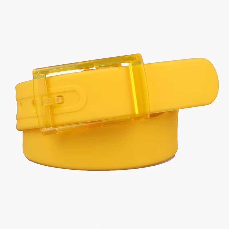 high quality luxury material man/women plastic candy color wholesale design silicone belt