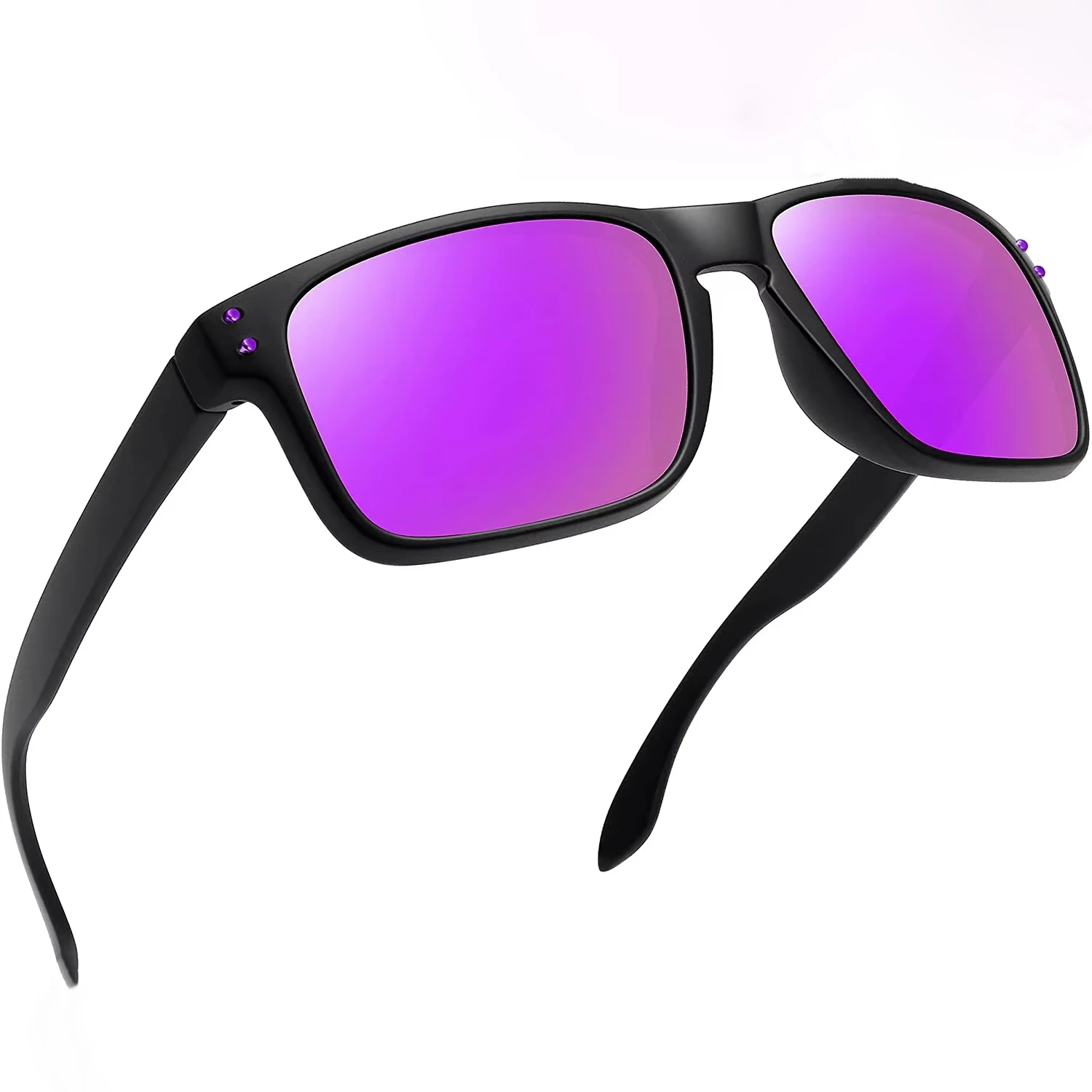 Matte Black Unisex PC Square Retro Sunglasses Carbon Fiber Pattern Design Fashion Sports Eyewear for Men and Women Model 758