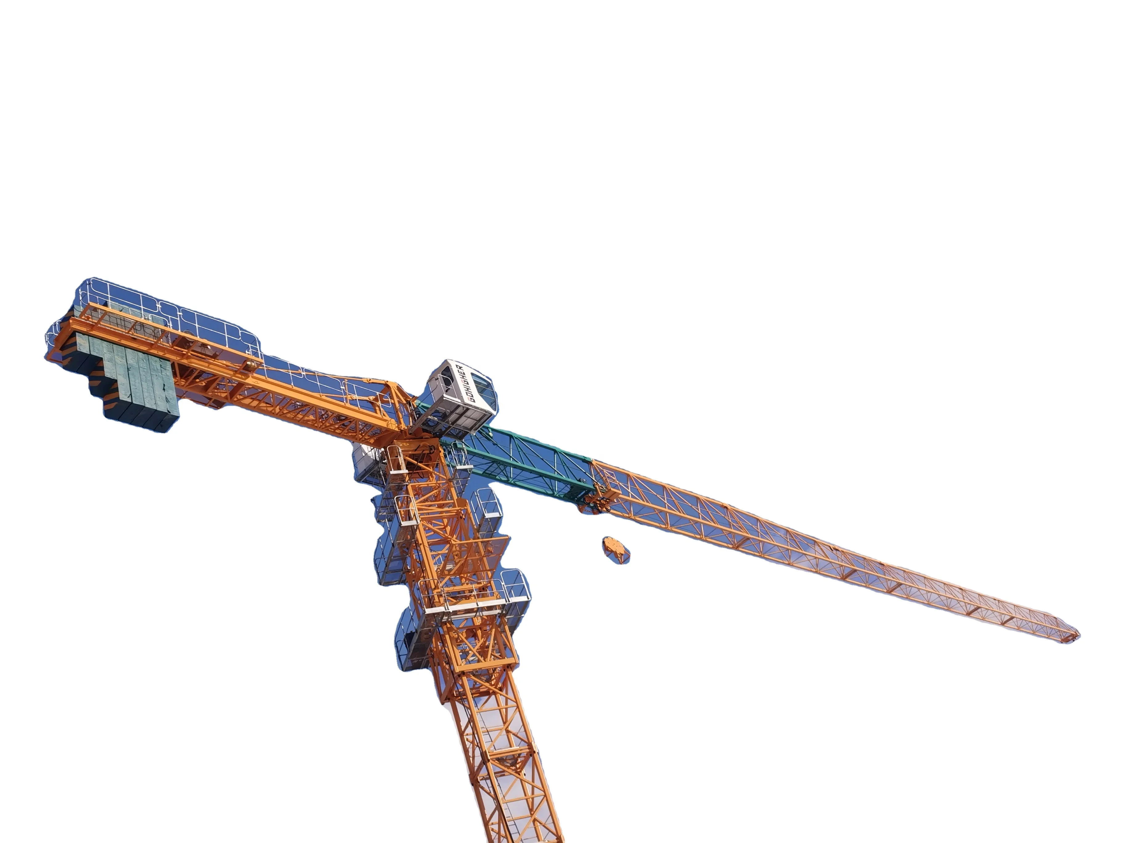 tailored designed TOWER CRANE FLAT TOP HT2510, 2.5 TON CAPACITY  Internal climbing Type Hot sales in Brazil