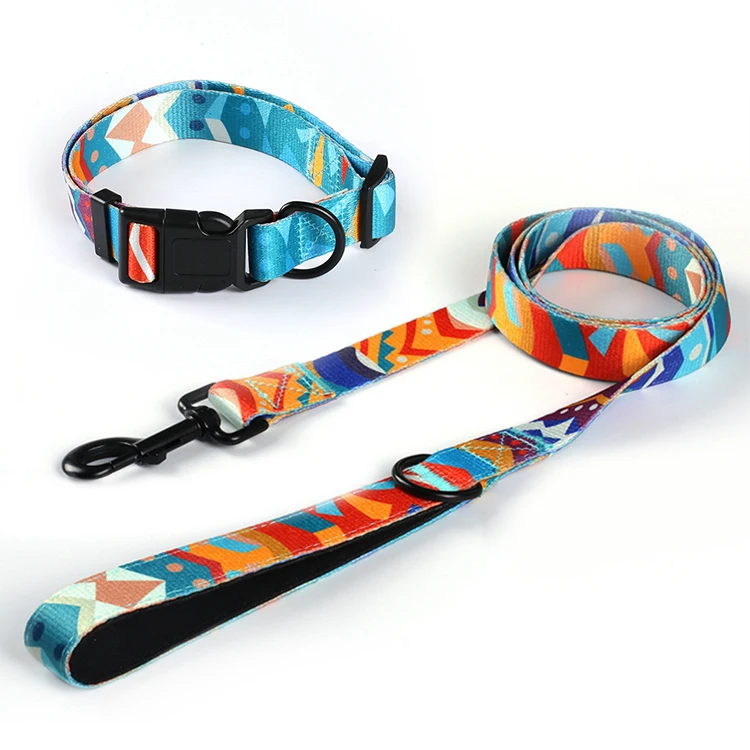 Manufacturer Custom Printed High Quality Premium Pet Straps Lead Belt Dog Straps Custom Dog Leash Set
