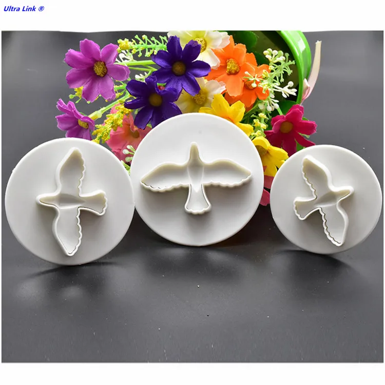 
High Quality Plastic Custom 3D Pigeon Biscuit Mold Fondant Cookie Plunger Cutter Baking Tool 