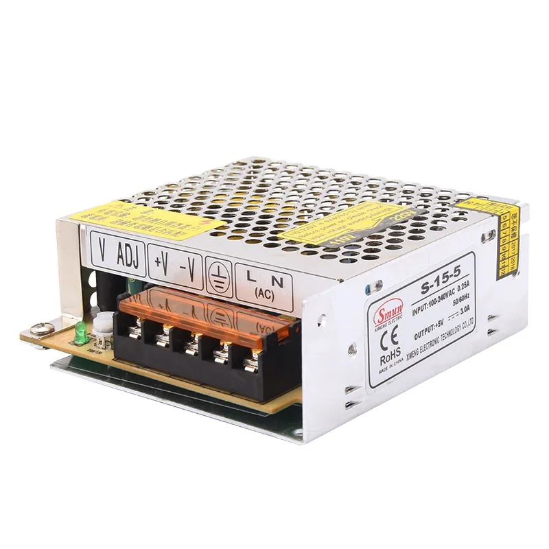 SMUN S-15-5 High Quality Full Range Input 5V 3A DC Output 15W Power Supply