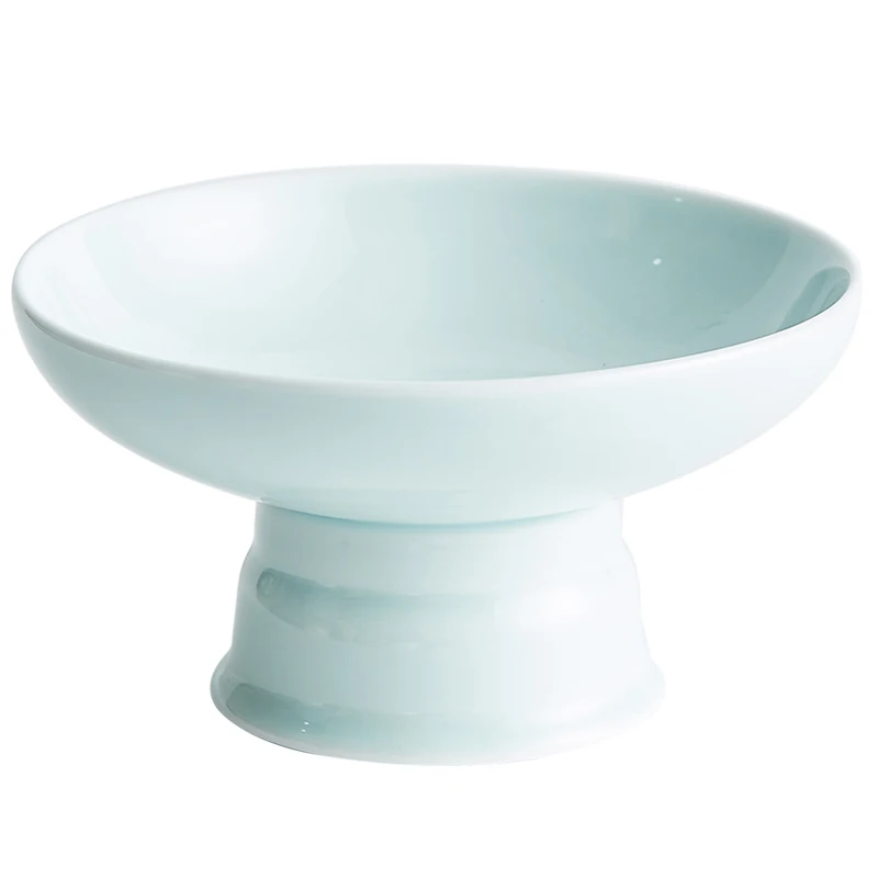 
Chinese style Tall Fruit Plate Candy Plate Compote Fruit Bowl Ceramic tea tray Bowl for hotel 