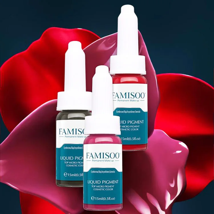 Famisoo Charm Color Private Label permanent makeup pigment For Lip Device Liquid Microblading pigment