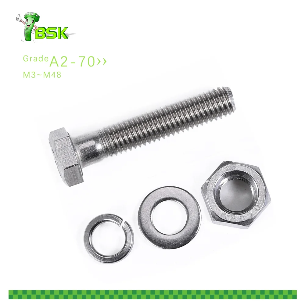 OBM & 2 Plain Washers Bolt DIN Nut Steel 2-5 Days for Standard Parts One-stop Customized OEM ODM Depends on The Size DIN933/931