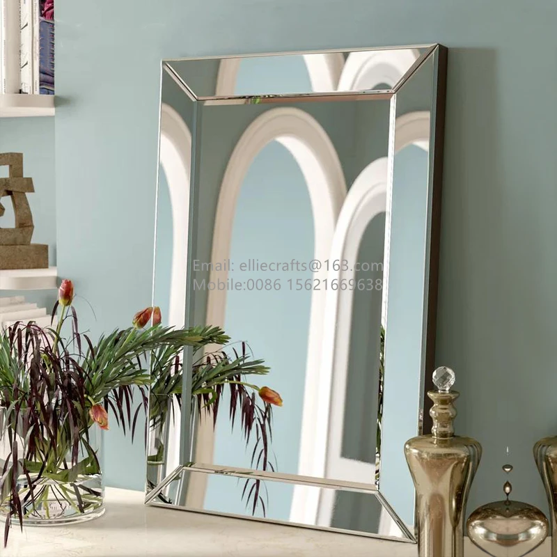 Modern home decorative large venetian beveled wall mirror espejos decorativos modernos 60x90cm