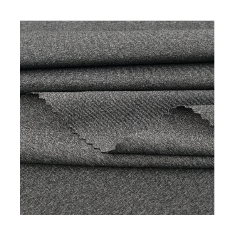 92 polyester 12 spandex heather grey activewear fabric