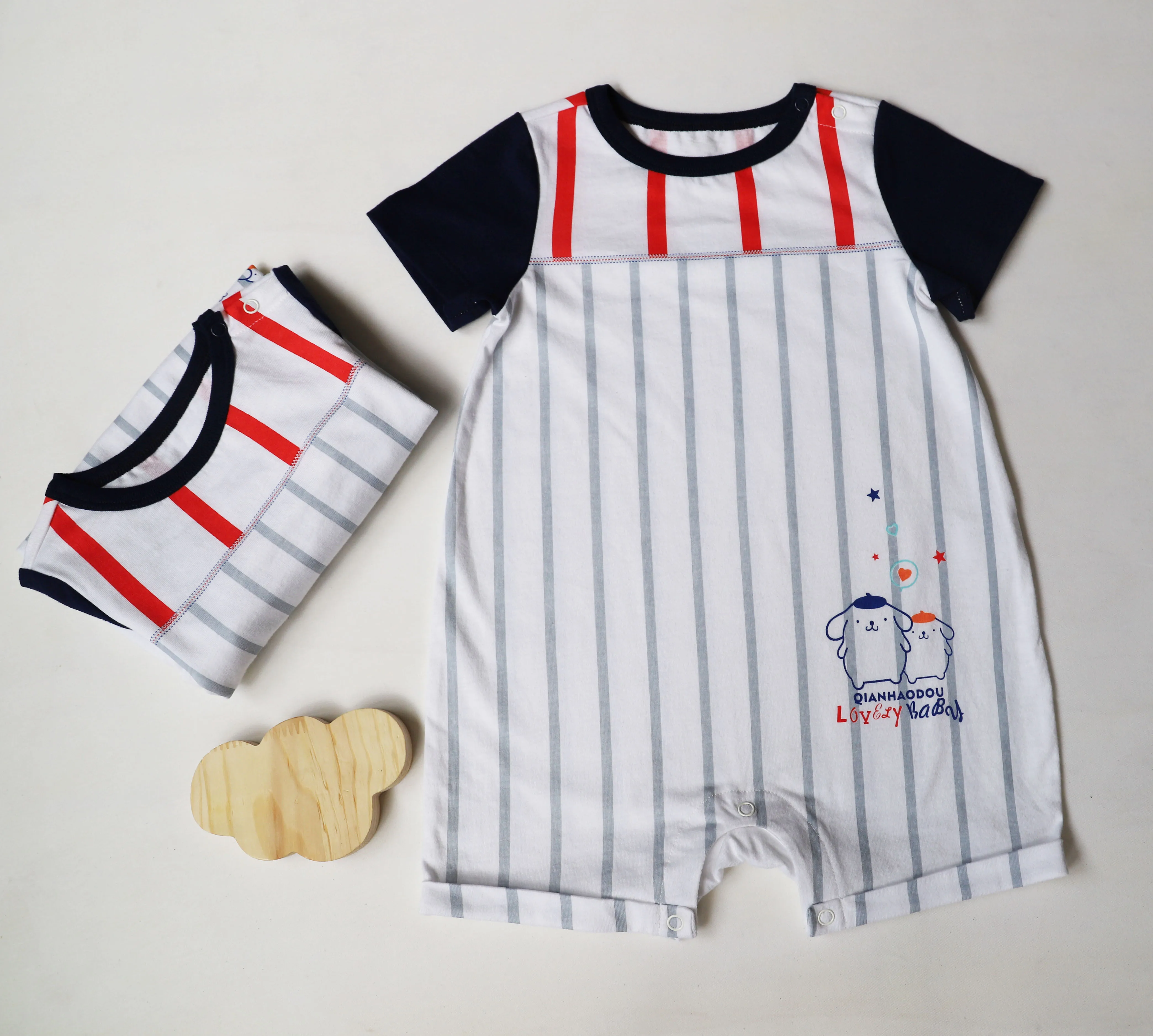 
Animal Infant 2021 Wholesale Bulk Summer Colorful Cotton Rompers Baby Short Sleeve 100% Cotton Knitted 