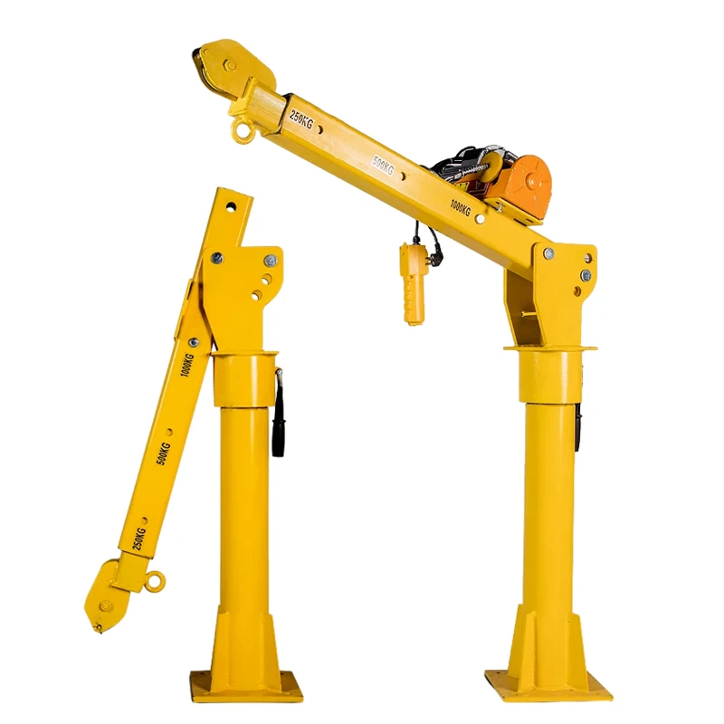 1Ton Lifting Weight Capacity Portable Small Jib Lift Mini Crane 360 Degree rotate Pickup Truck Mounted Crane