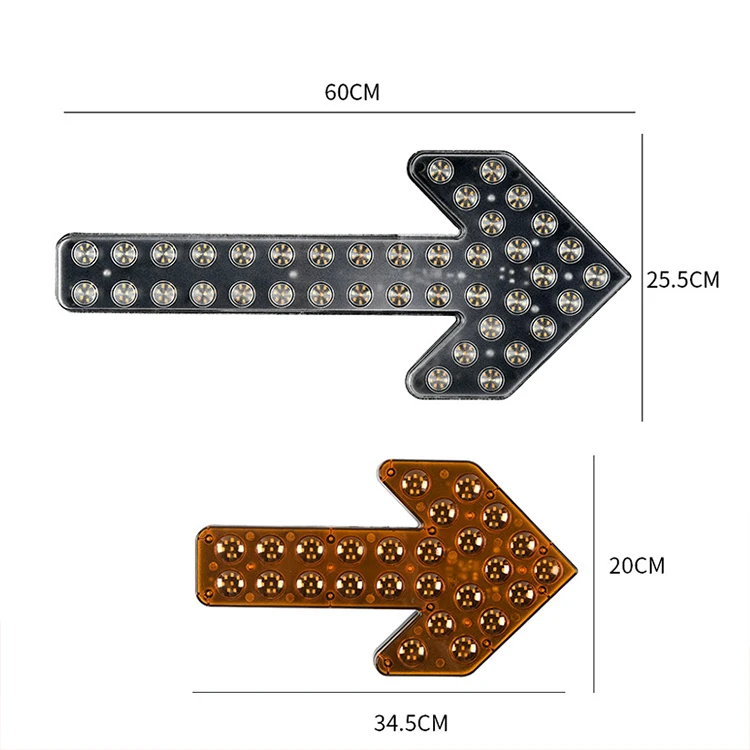 12V 24V LED Flashing Traffic Turn Signal Arrow Warning Light Construction Tow Truck Directional Arrow Made PC Road Safety