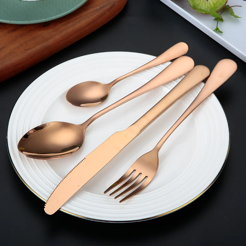 LFGB Approved 430 Custom Stainless Steel Knife Fork Spoon Mirror Eco Friendly 24 Piece Flatware Set For Events