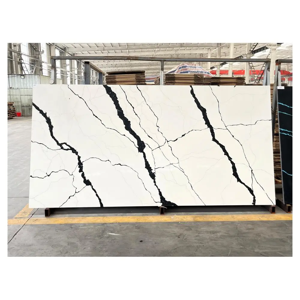Low price artificial marble wall background panel Italy quartz Italian rock slab tile  stone slab for floor