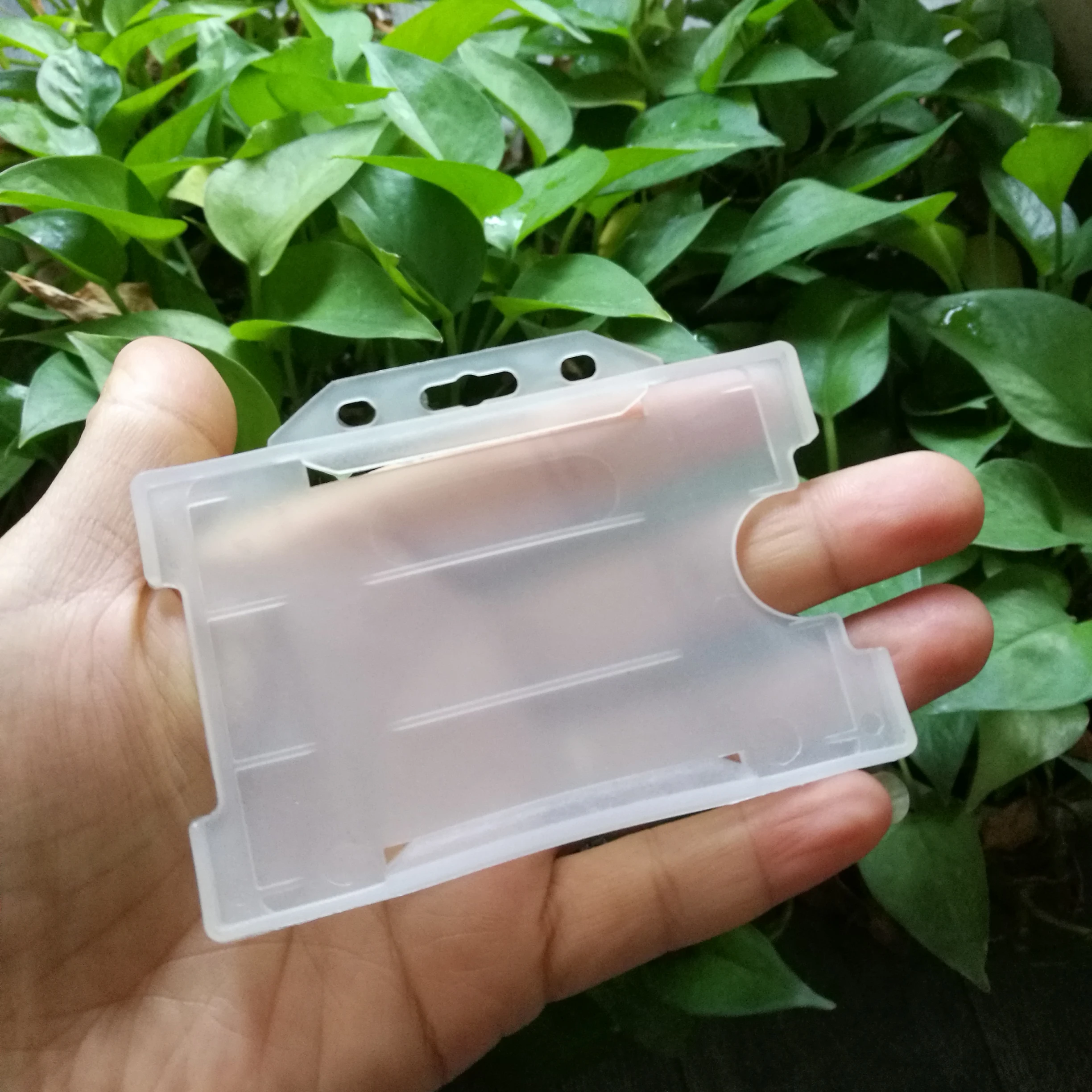 transparent color hard plastic card holder  for credit card size