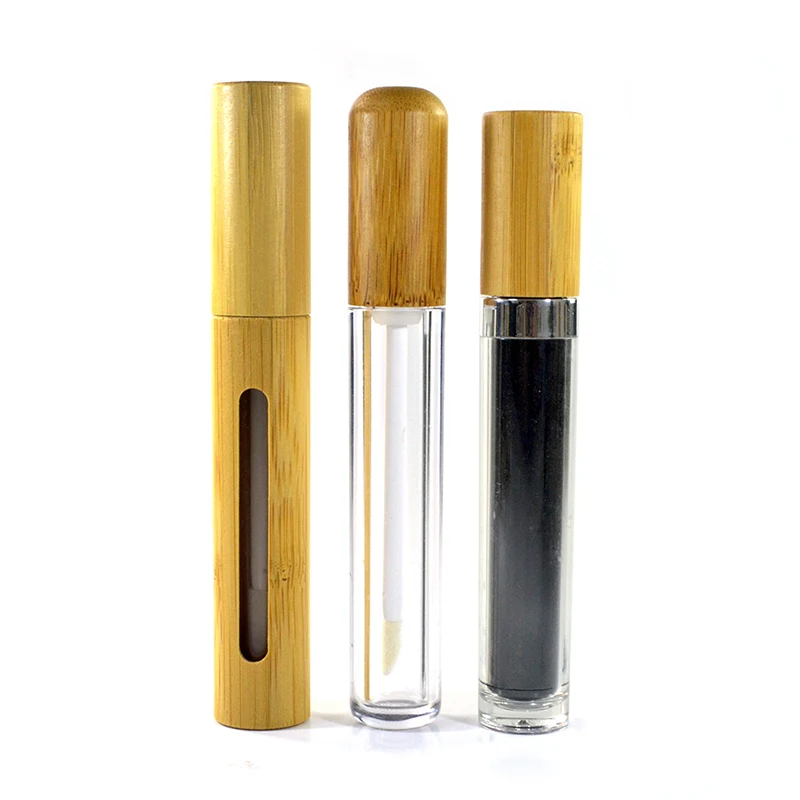 Eco Friendly Bamboo Beauty Products Empty 5ml 6ml Bamboo Mascara Tube Bamboo Lipgloss Tube