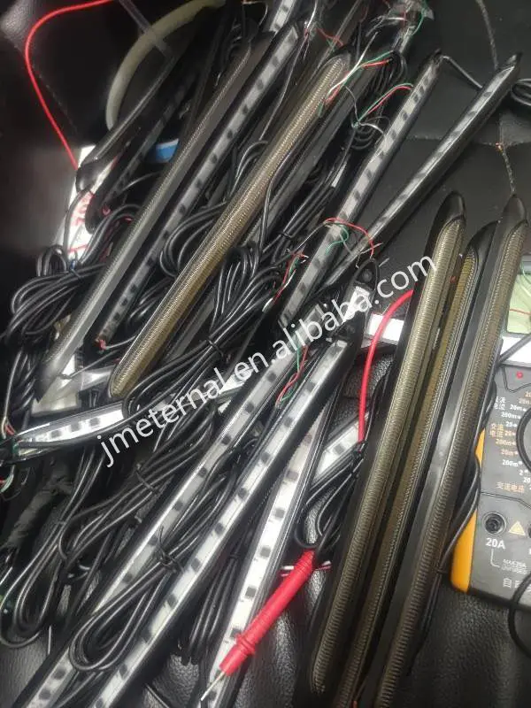 Universal Scan Car LED Daytime Running Light Waterproof Headlight Strip Sequential Flow Yellow Turn Signal White DRL Light