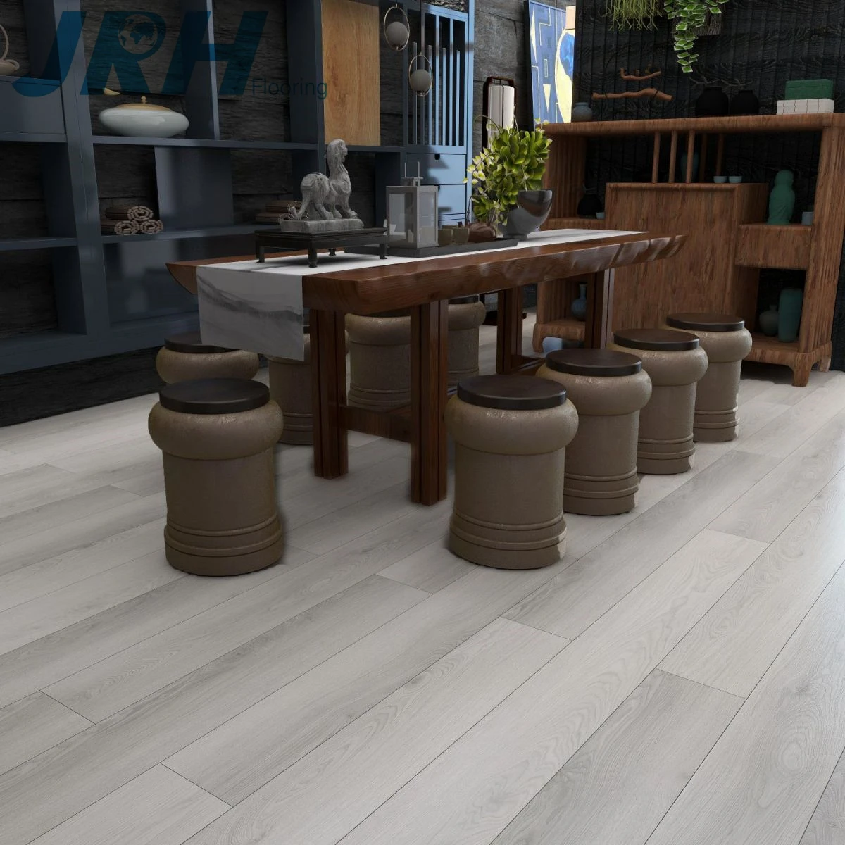 Durable waterproof pvc vinyl plank tile click lock padding back 4mm 5mm 6mm spc flooring with ixpe eva foam underlay