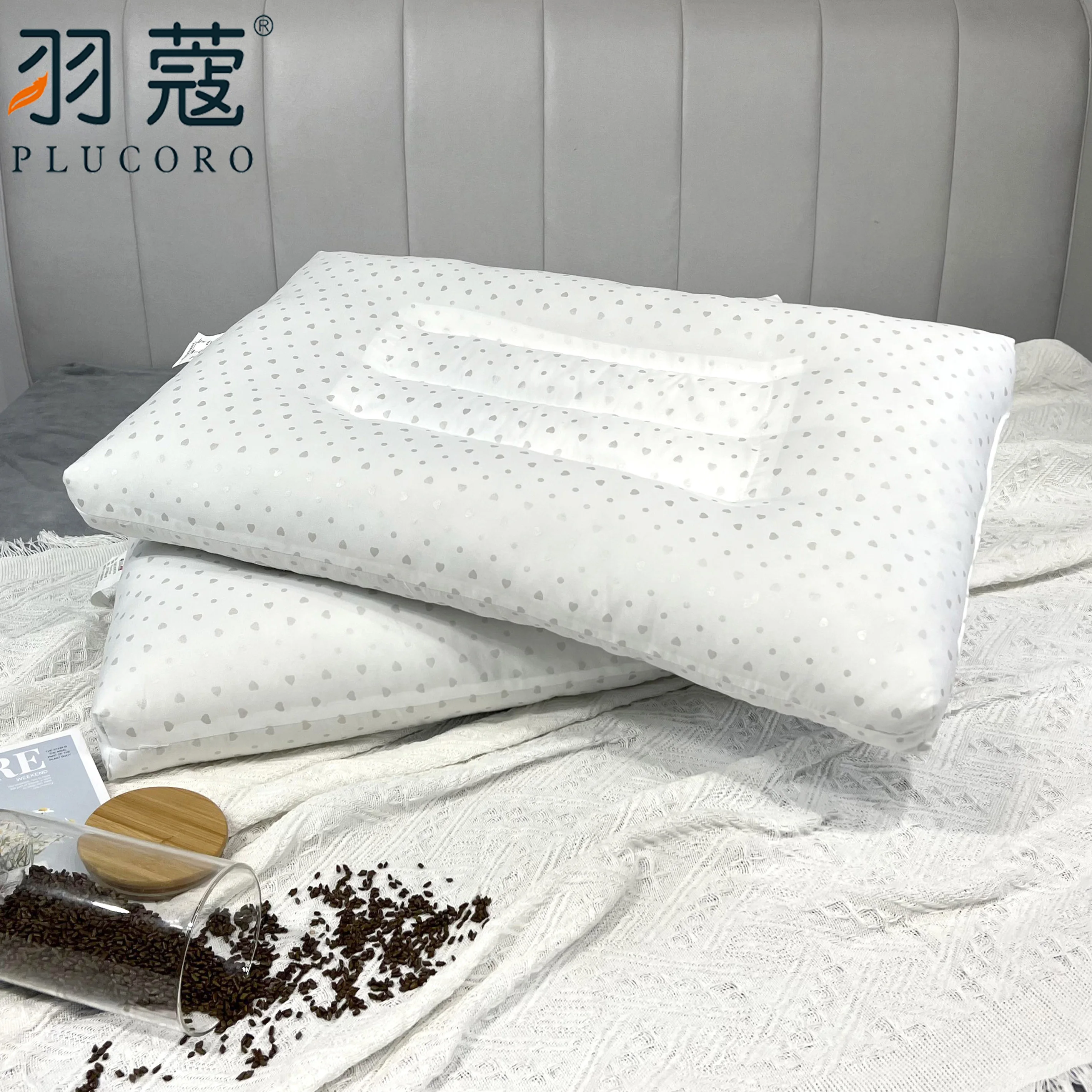 Cassia Seed Pillow Home Sleeping Fluffy Pillow 45*70CM Compressed Package