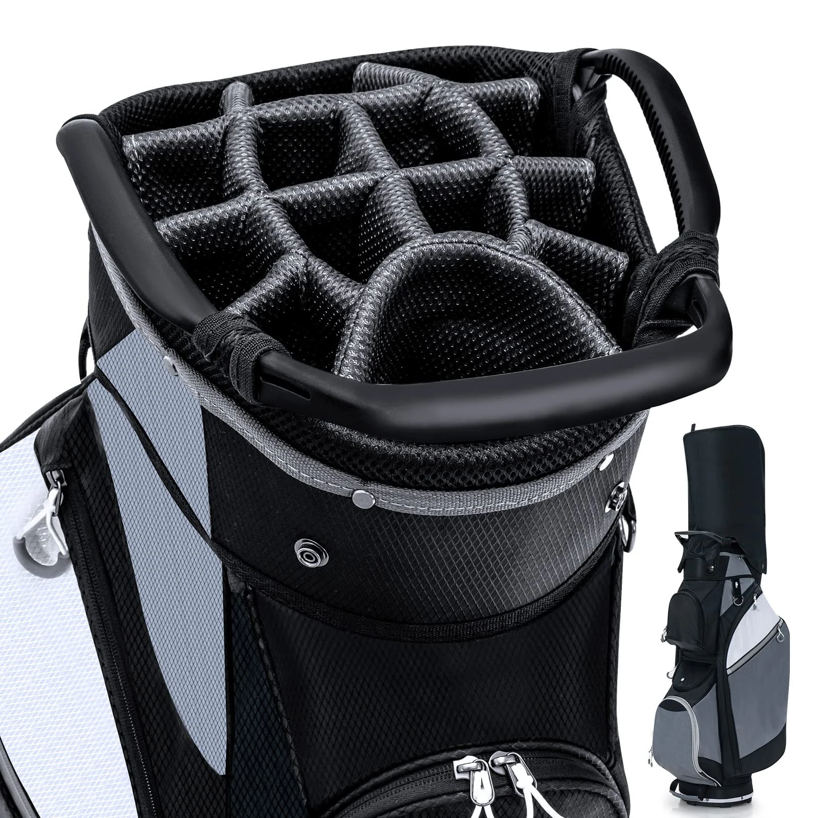 JunYuan 2022 Pu Leather Golf Cart Bag Leather Customized GOLF CADDIE BAG Nylon Material Origin golf cart bag