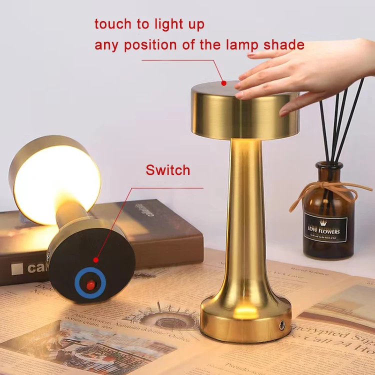 Rechargeable USB restaurants light touch dimmer sensor bar table lamp retro led desktop night light  bedside smart table lamp
