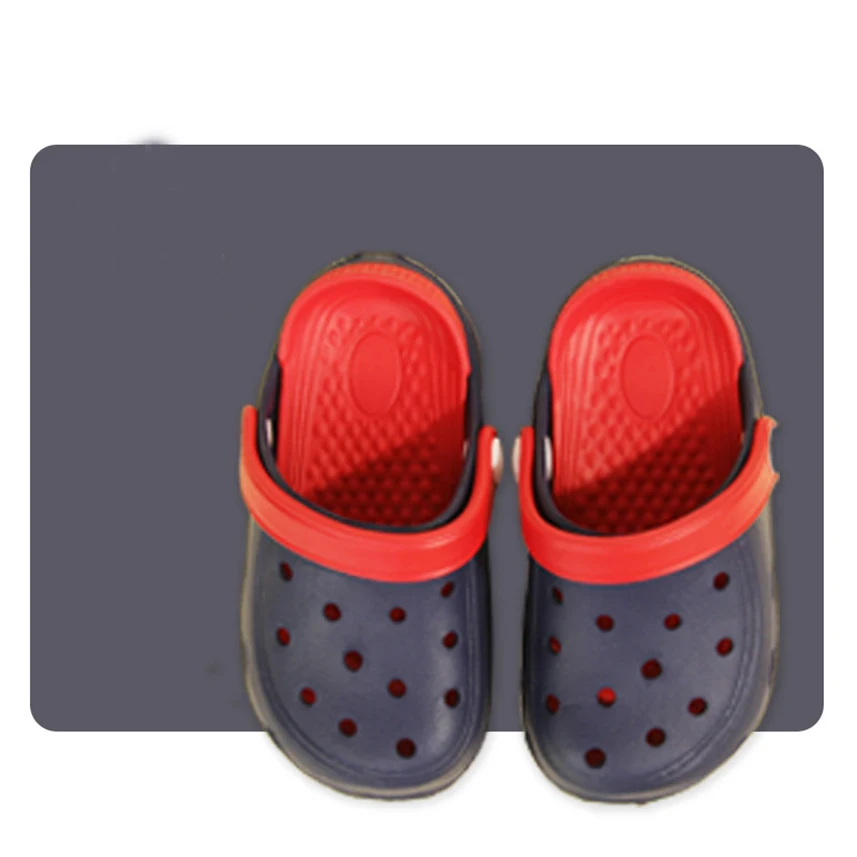 Babyhappy Low Price Wholesale Summer Children Anti-slip Mules Clogs Solid Color Kids Hole Soft EVA Garden Shoes