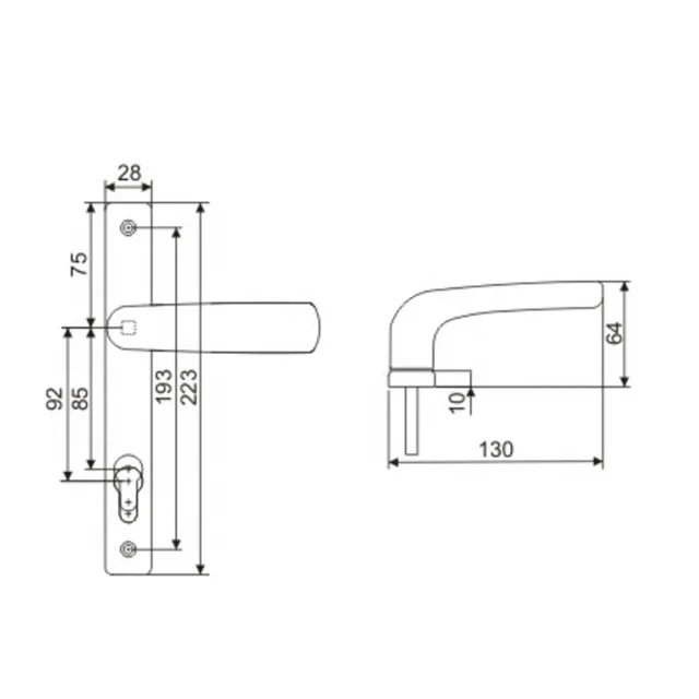 China New Products  China Door Handle Aluminum Door Lock YE-85DH-09 YE-92DH-09