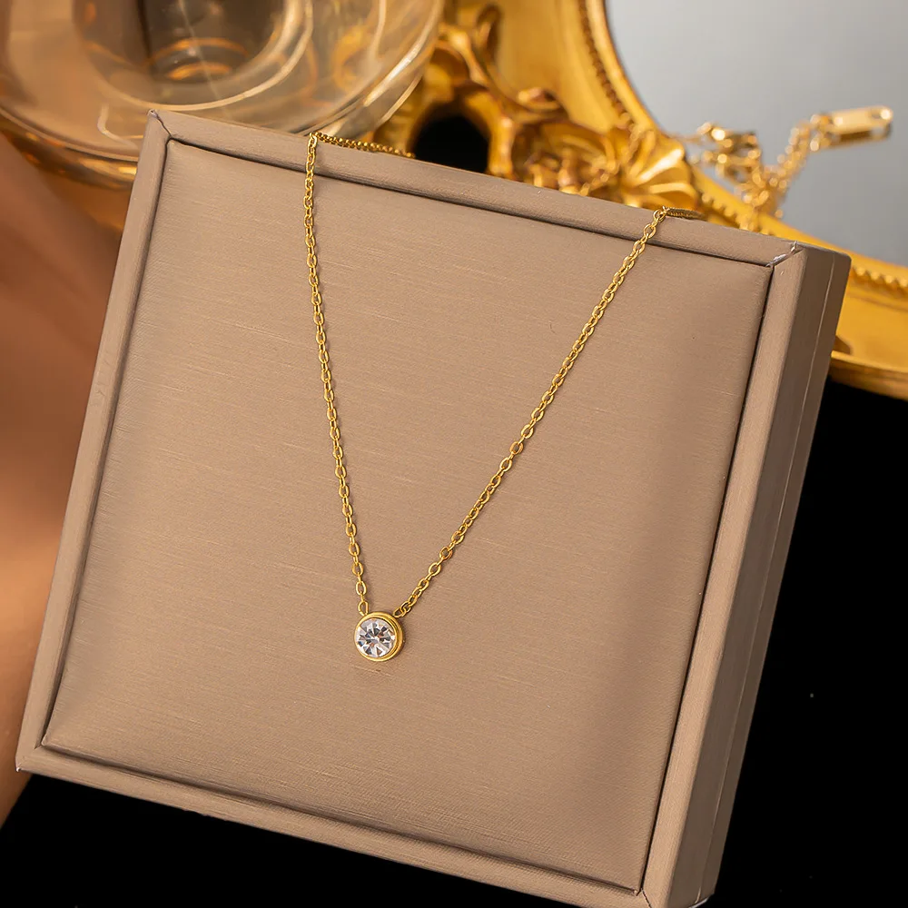 Stainless Steel Jewelry Necklace Geometric Stainless Steel Necklace Square Buckle Stainless Steel Necklace For Women Men