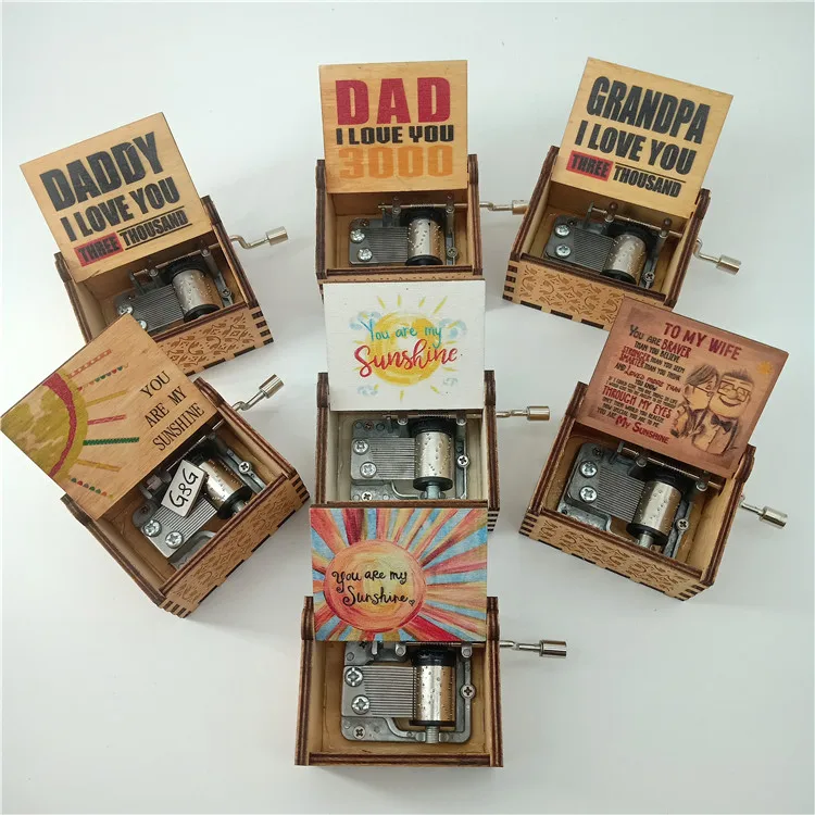 Wholesale New Design Gift Wood Craft Music Box You Are My Sunshine