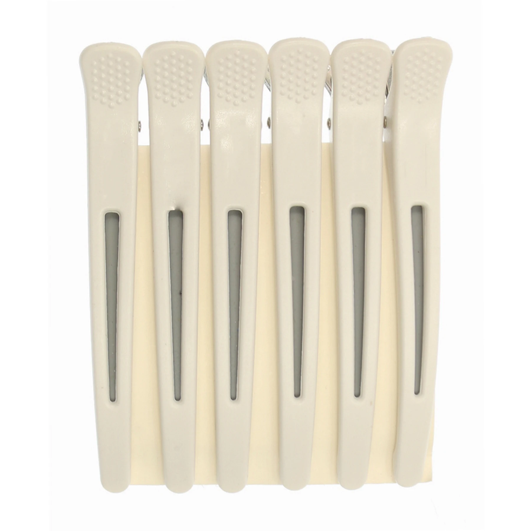 Hairdressing Clip Custom Logo Metal Plate Silicone Seamless Hair Section Clip Wholesale