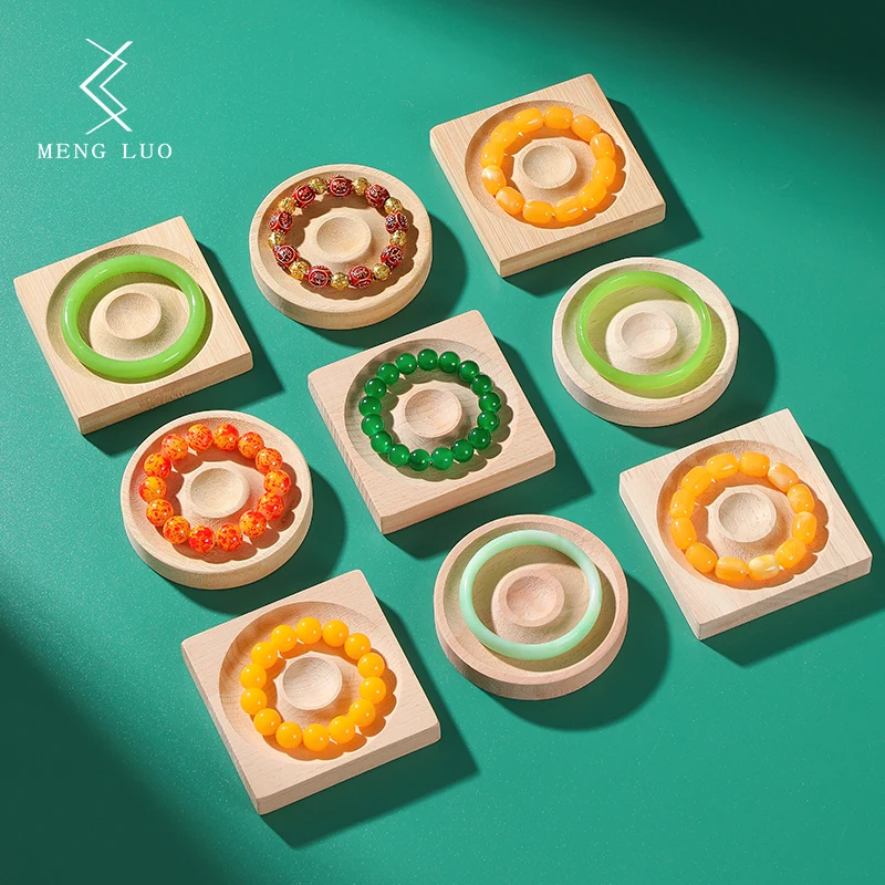 High Quality Natural Crystal Bracelet Display Stand Quality Wooden Base for Bracelet Holding Jewelry Packaging & Display