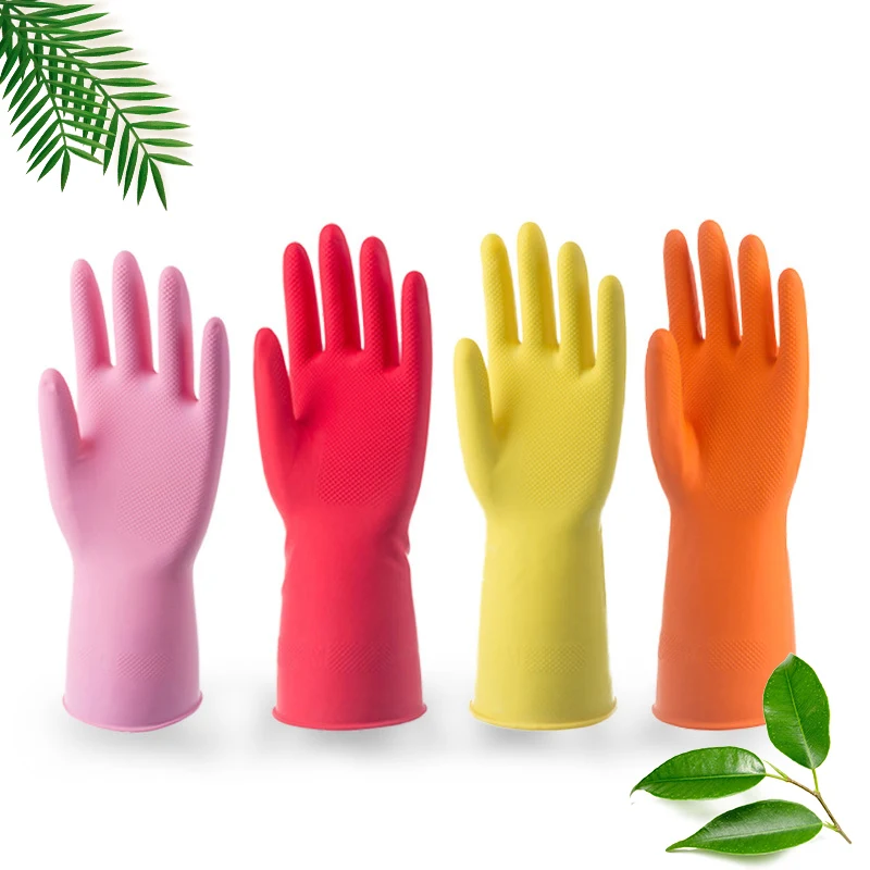 High Quality Dishwashing Gloves Housework Cleaning Non-slip Durable Kitchen Dishwashing Household Waterproof Latex  Gloves