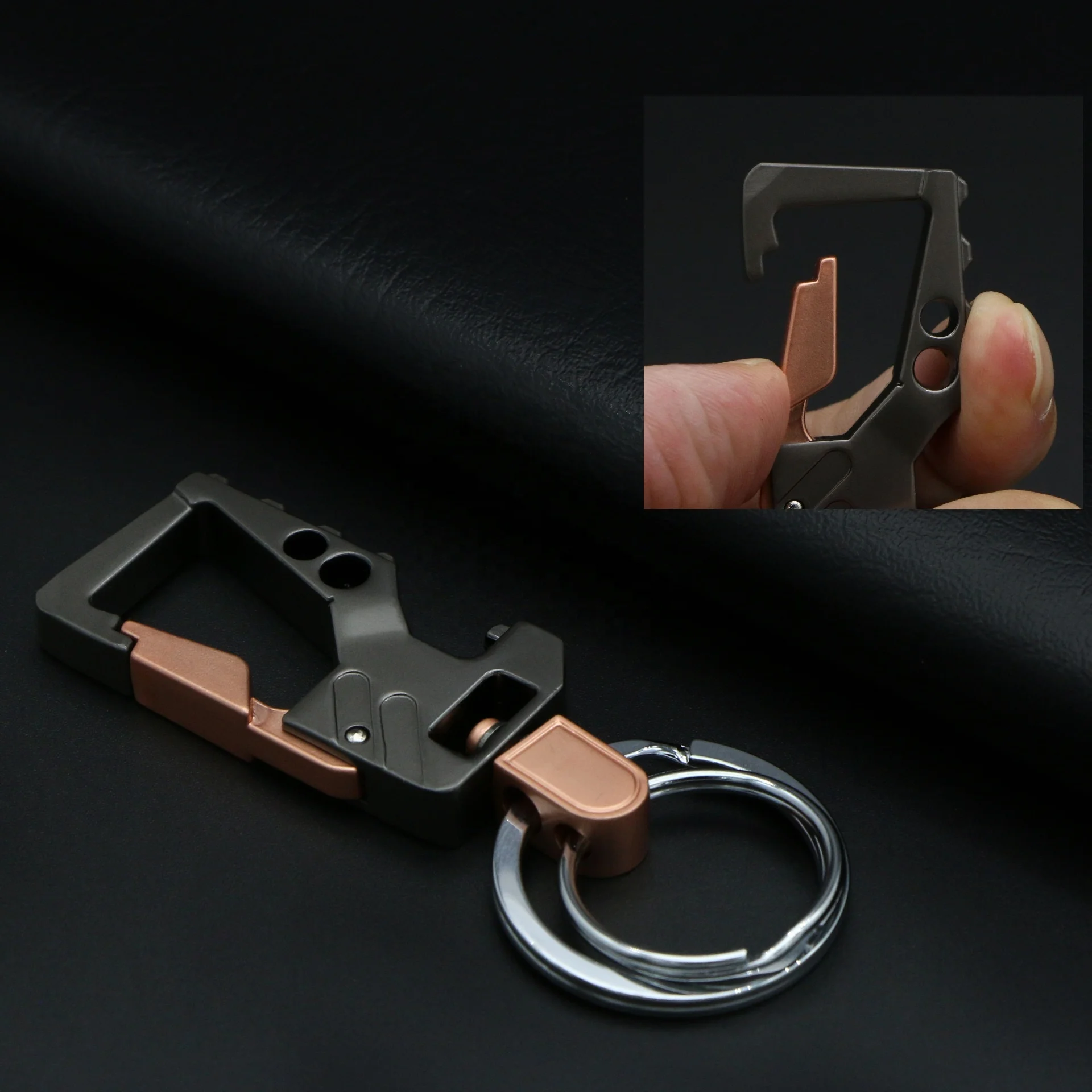 
Multi- functional Ring bottle opener Holder Metal Smart Key Organizer Keychain 