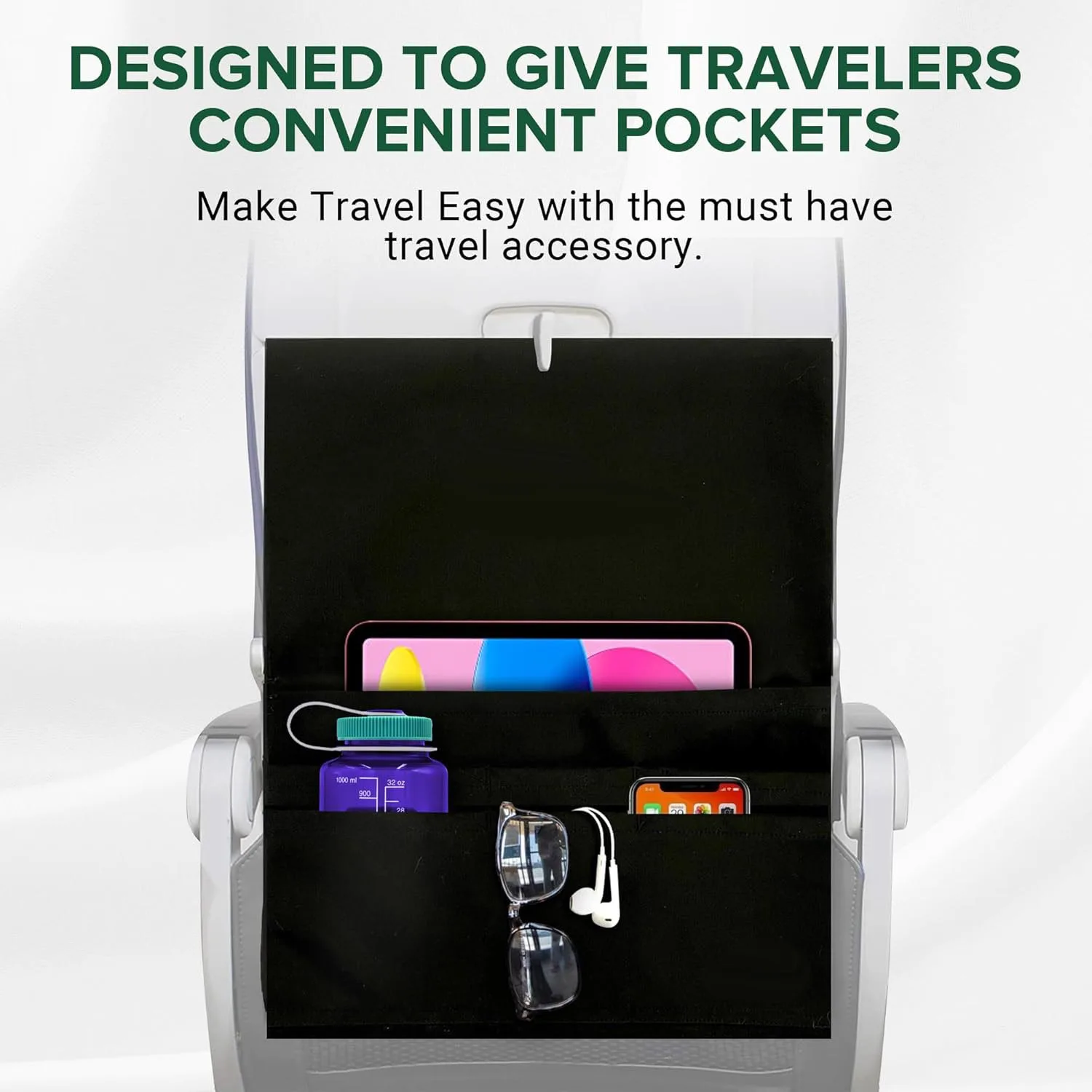 Premium new hot product BSCI factory travel custom logo Airplane Pockets Airplane Tray Table Cover Organizer