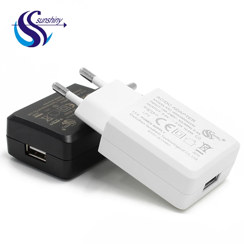 CE GS Eu plug wall chargers eu plug 5V 1A 2A 2.5A 3A 2400ma usb chargers 5V 1A 2A 2.5A 2400ma 3a for Spain Espana