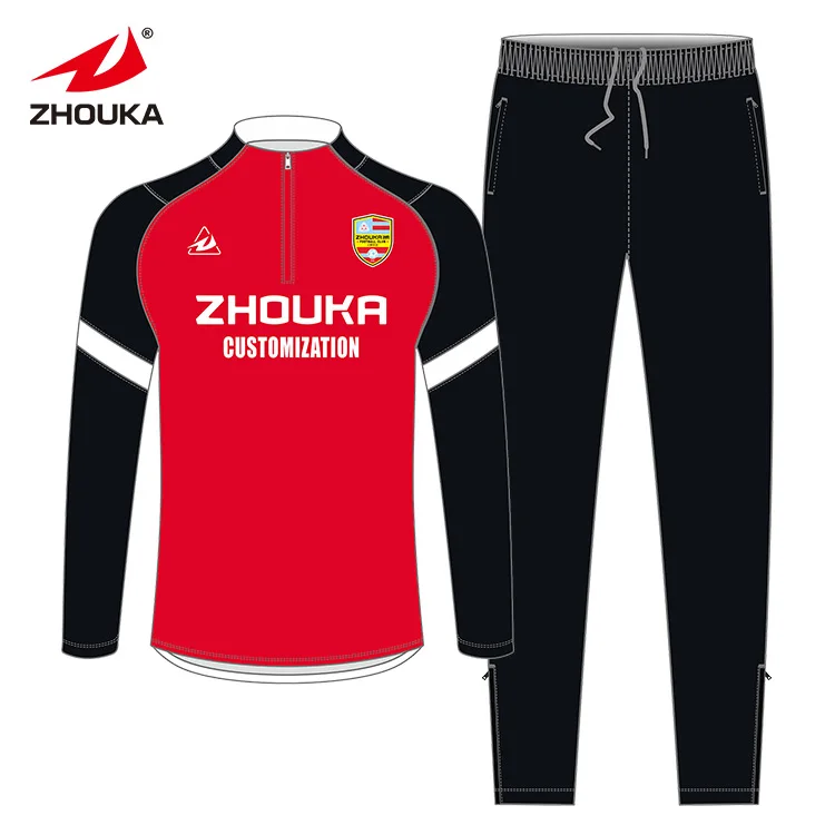 Wholesale sublimation custom football tracksuit full set soccer kits training uniform club football jersey shirt set soccer wear