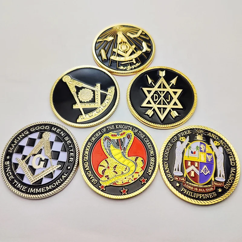 Custom Logo Metal crafts Masonic car badge waterproof metal letters high quality emblem