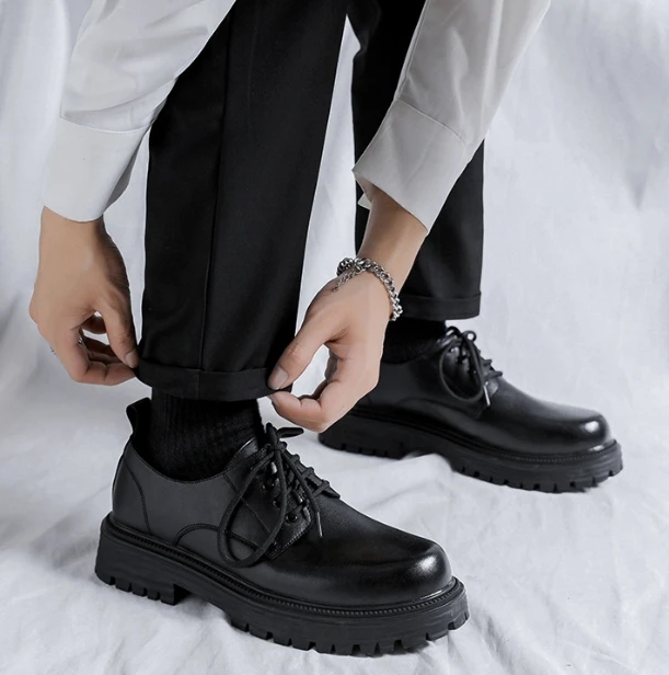 UP-5070r Classic Round Toe Thick Sole Men Shoes Elegant Official Leather Business Shoes for Man