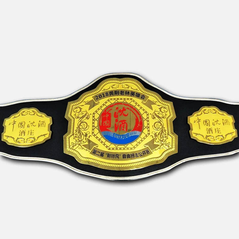 High Quality Gold Leather Belt Customized Boxing Championship Gold Belt WWE World Heavyweight Championship Gold Belt