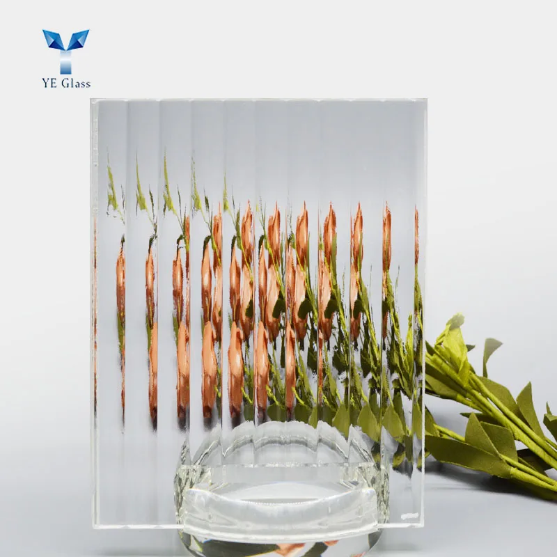 Size Extra Clear Fluted Pattern Tempered Glass Customized Decorative Glass Flat Modern Hotel Solid