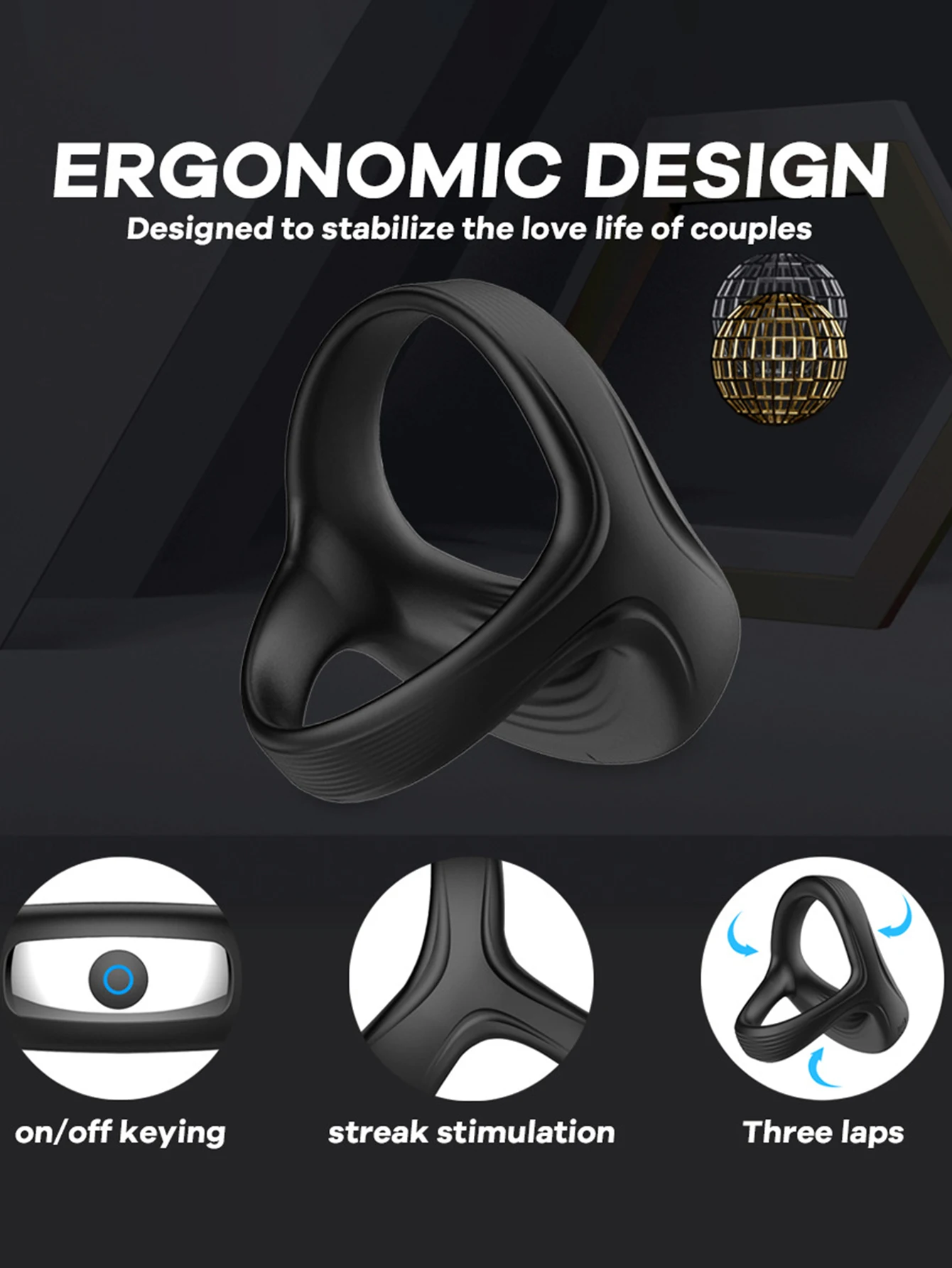 Wholesale 10 Speeds Long Time Locking Male Cheap Adult Real Cock Ring Sex Toys For Men