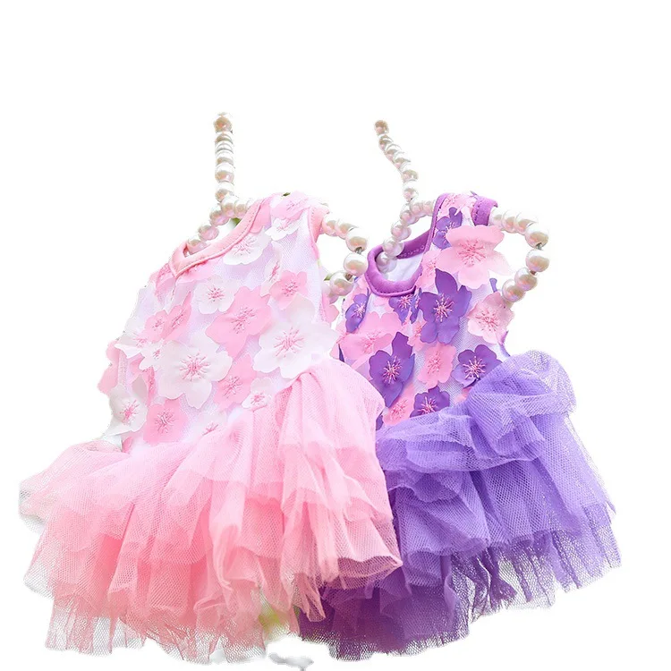 2024 cotton custom  luxury xxxs girl dog clothes summer cute dog dress luxury pet clothes for small dogs apparel